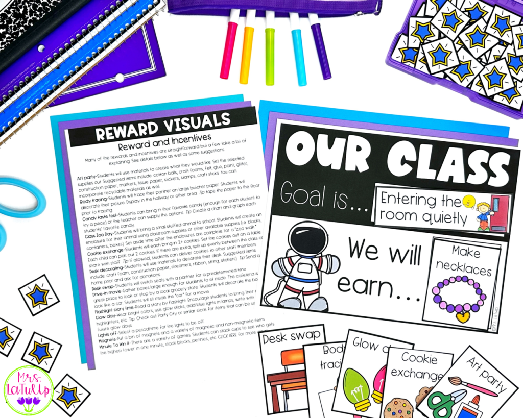 classroom management reward system visuals with goal and reward ideas for Whole Class Behavior Management system