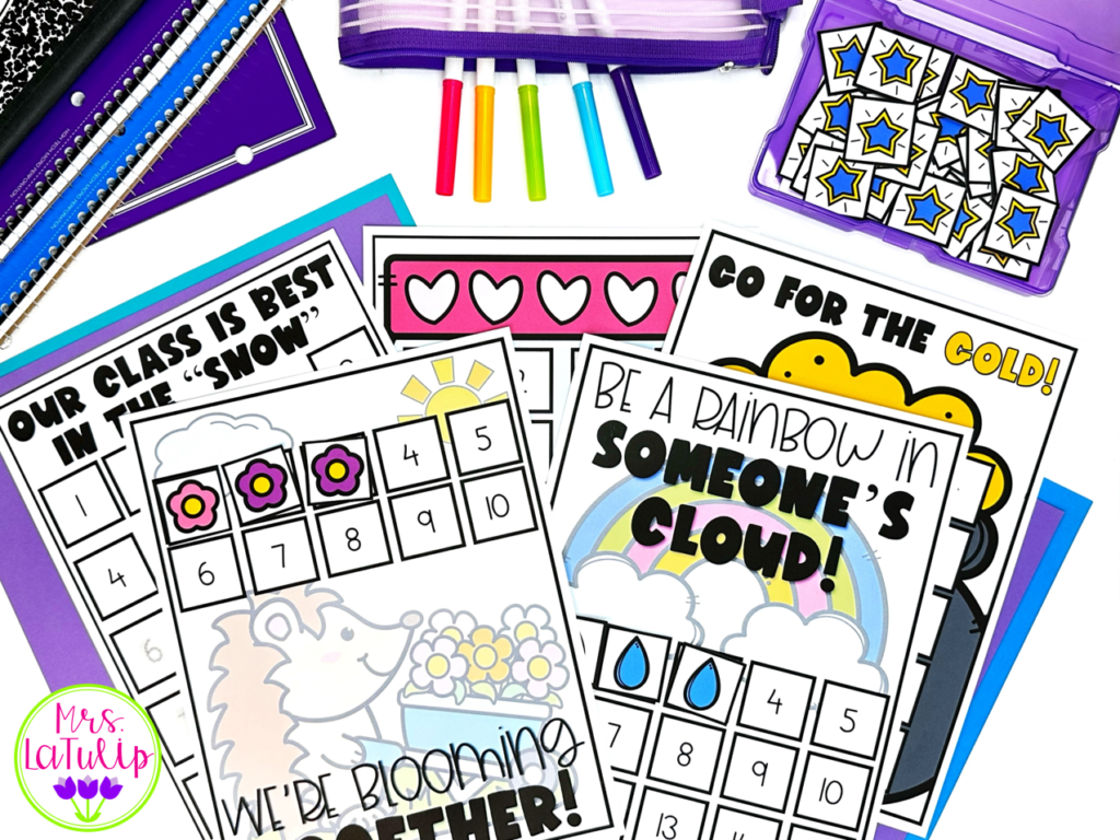 classroom management reward system token charts for Whole Class Behavior Management system