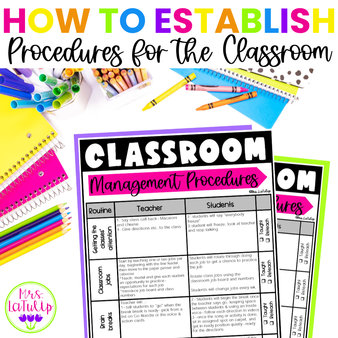 how to establish procedures for an elementary classroom