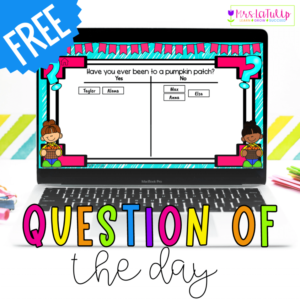 Free question of the day digital and print for morning meeting activities