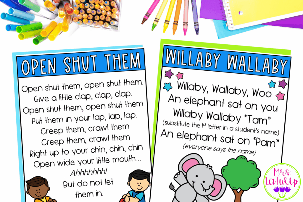 Two examples of songs to use for classroom transitions